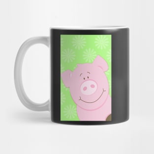 Cute Happy Pig - Green Mug